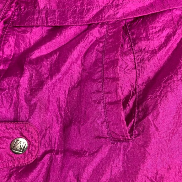 Andy Johns Nylon Parachute Jacket Womens M Magenta 80s Windbreaker Retro Zip Up - Picture 10 of 16